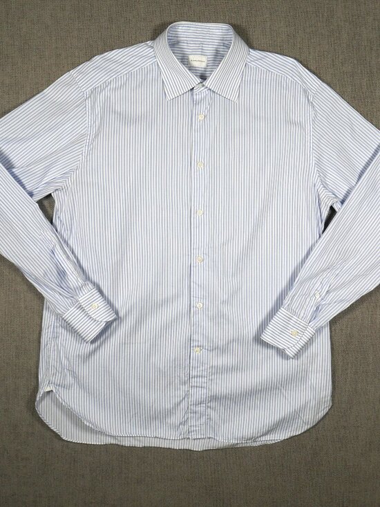 Ermengildo Zegna Other - Ermengildo Zegna Mens Cotton Blue striped Dress Shirt 43/17 R